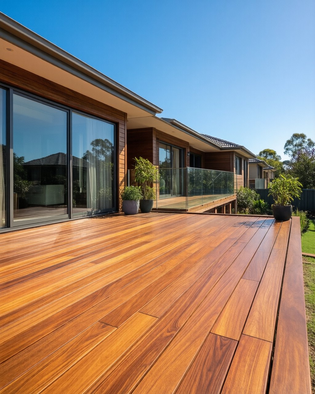 Newly built timber deck